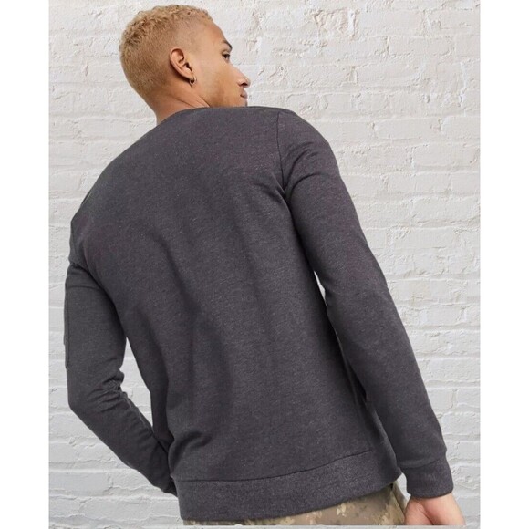 ASOS Design Gray Jersey Bomber Jacket Mens LG Full Zip MA-1 Pocket Minimalist - Picture 3 of 11